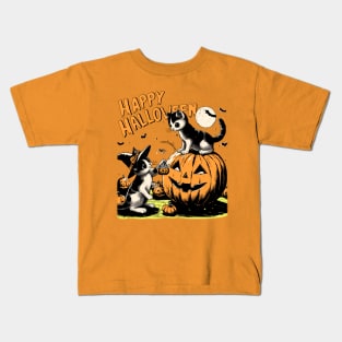 Cats and Pumpkins Kids T-Shirt